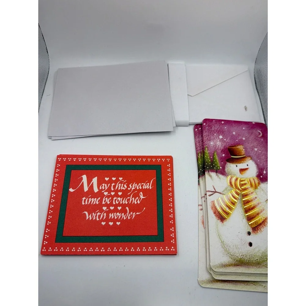 Vintage Christmas Card Lot Snowman Fantus Paper Products Heart to Heart Greeting